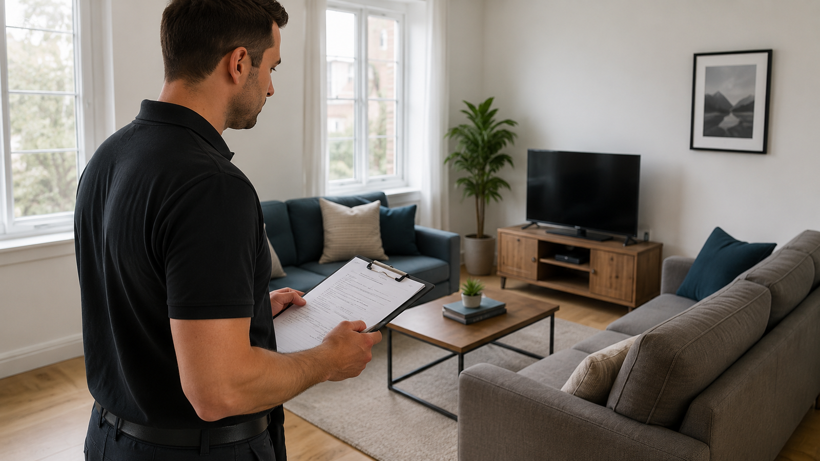 Property inspector completing a professional rental property inspection in Birmingham and the West Midlands